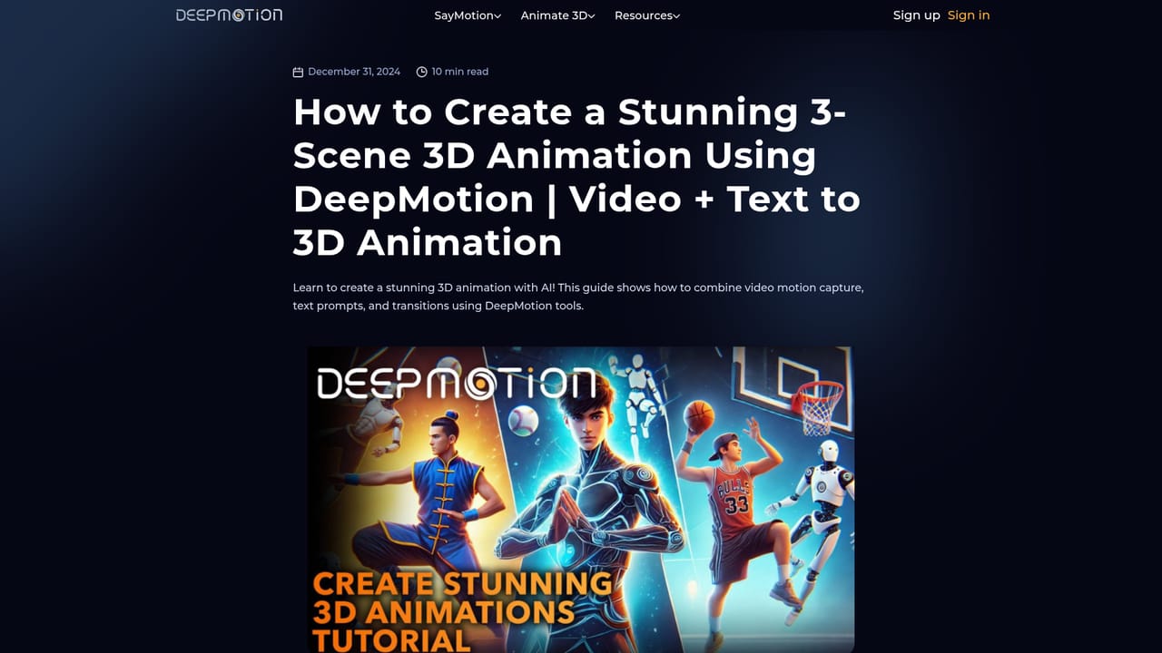 Deepmotion — Follow a worked example end to end