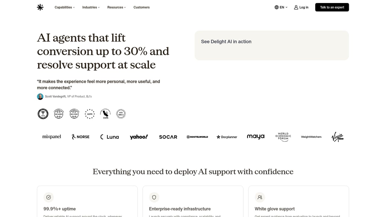 Delight AI — Talk to sales about rollout
