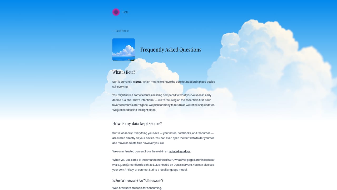 Deta Surf — Read the FAQ before you commit