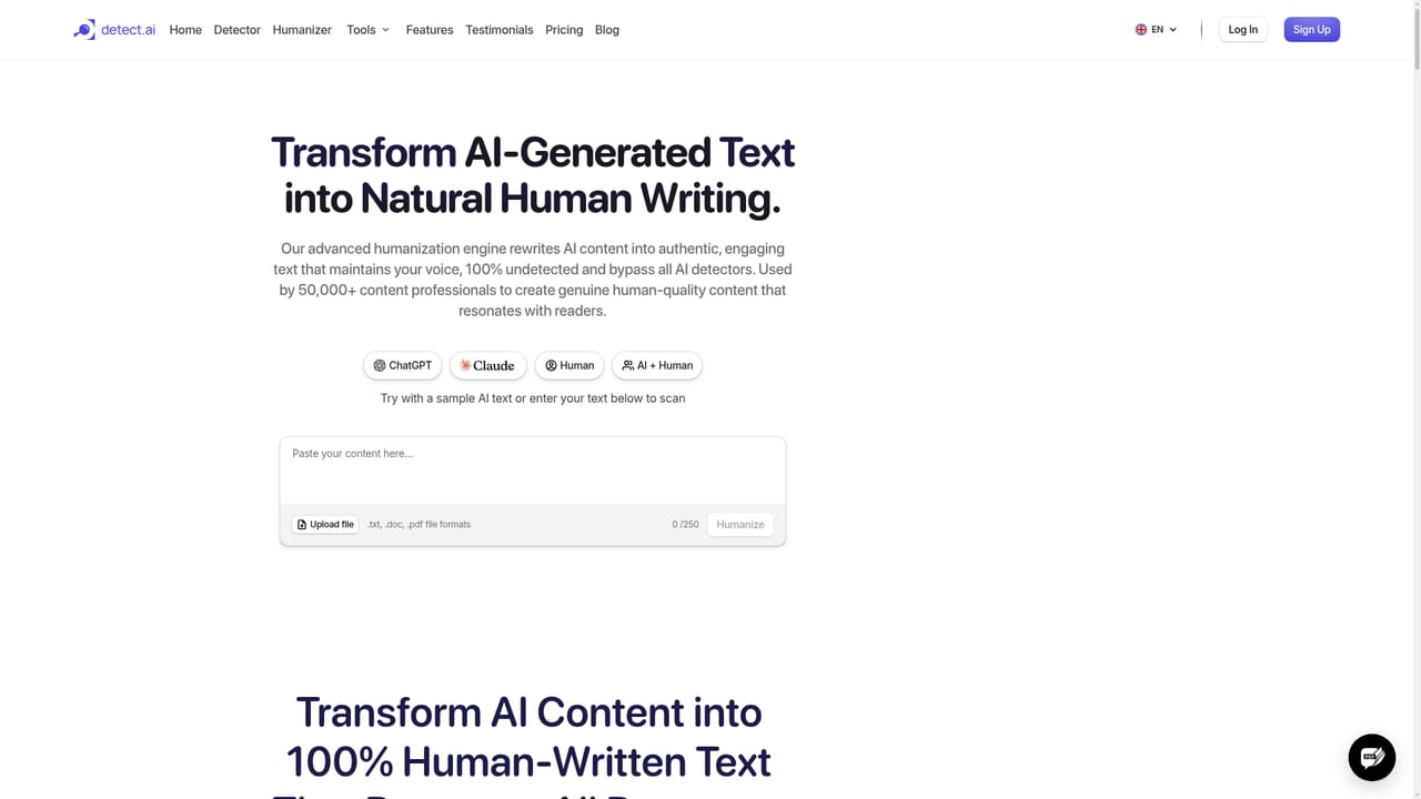 Detect.ai — Humanize the flagged text