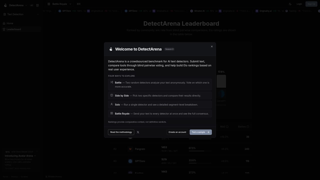 DetectArena — Review the leaderboard