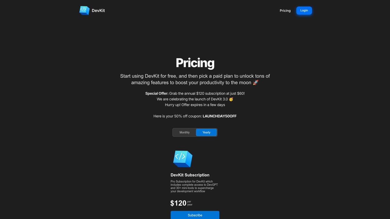 DevGPT — Review the pricing and plan details