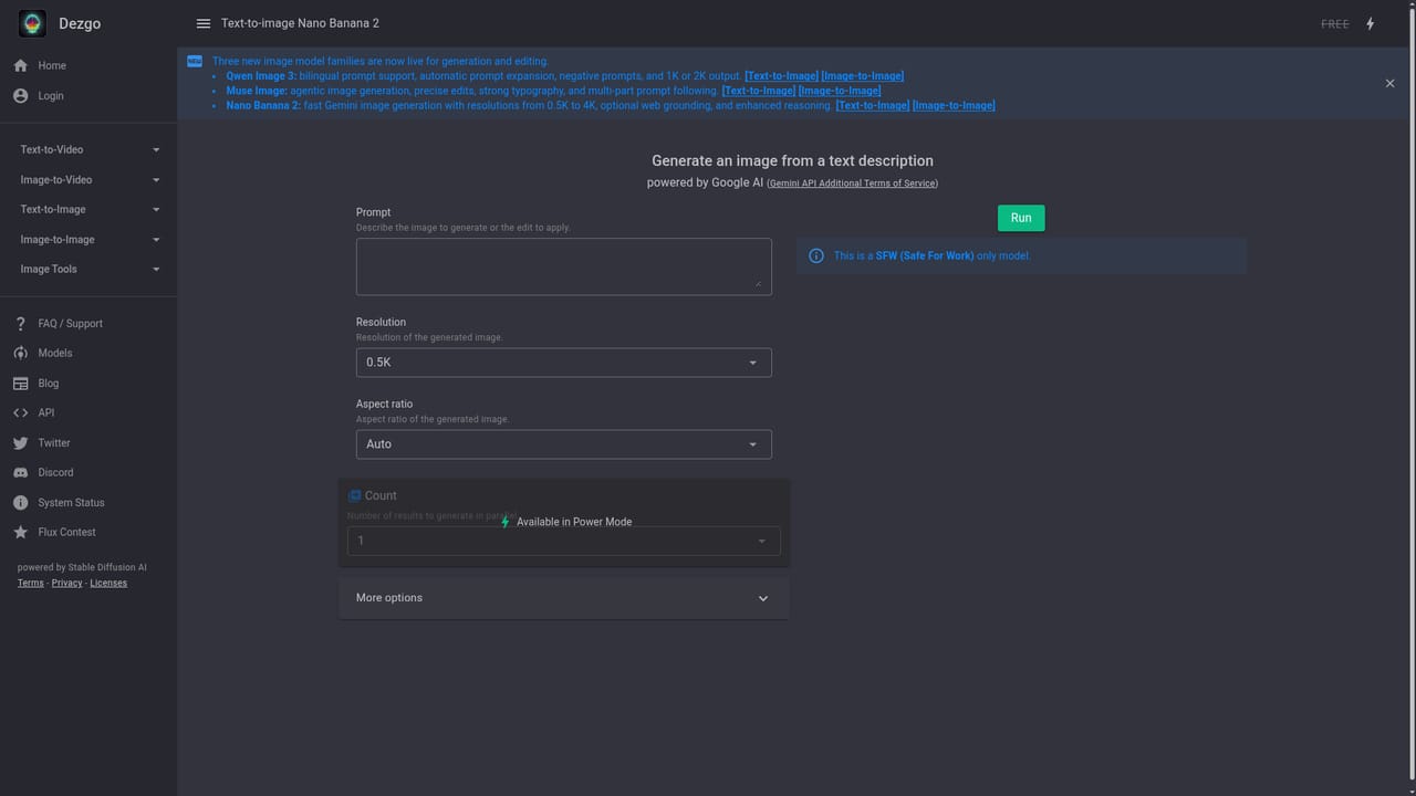 Dezgo — Try a higher capability image model