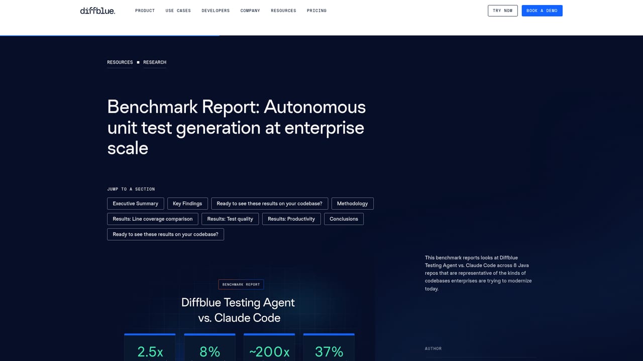 Diffblue Cover — Check the benchmark methodology