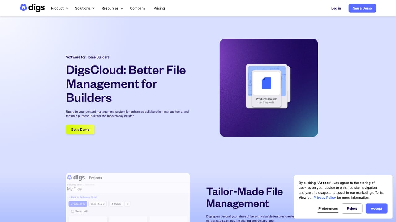 Digs — Load and organize build documents