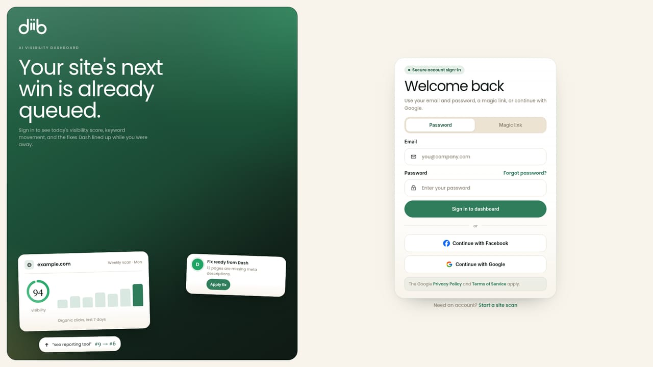 diib — Sign in to manage the account