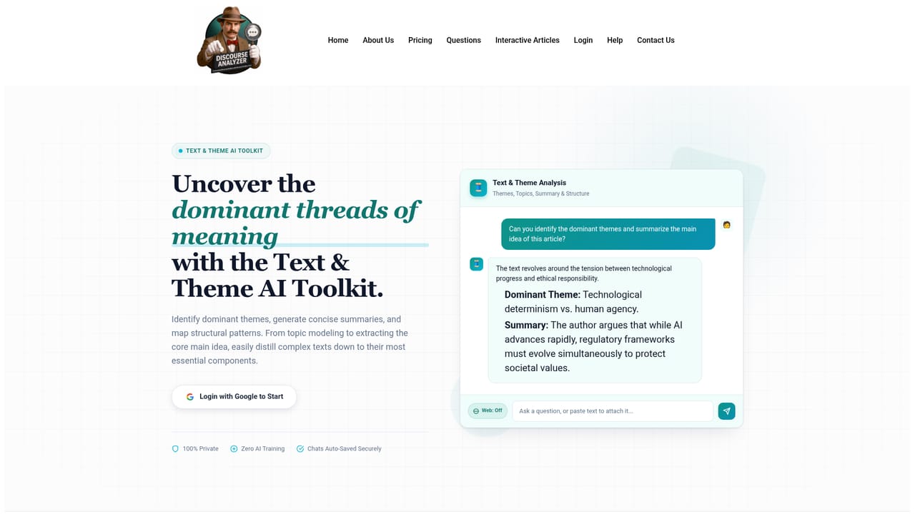 Discourse Analyzer — Attach the text and ask