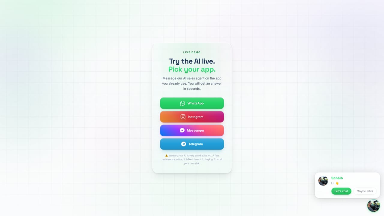 DM Champ — Test the AI in a live chat