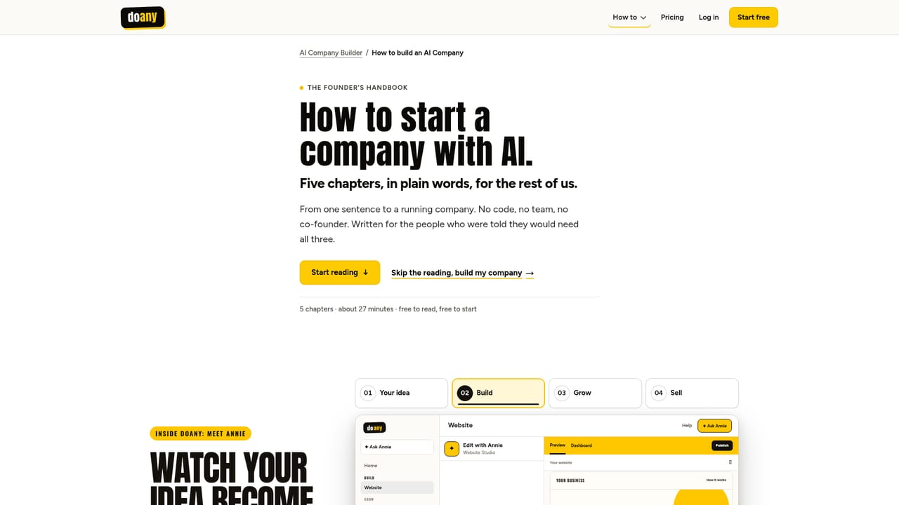 DoAny — Start from the founder's handbook