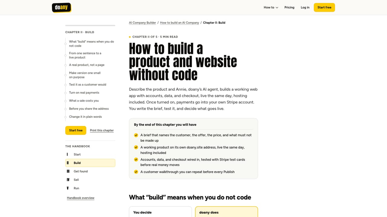 DoAny — Approve the product and site build