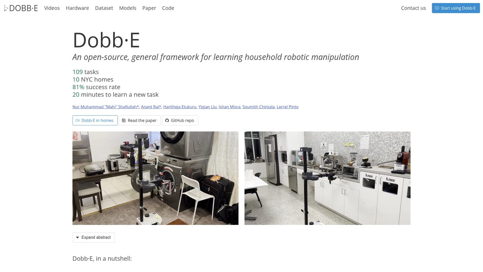 Dobb-E — Read the project overview and paper