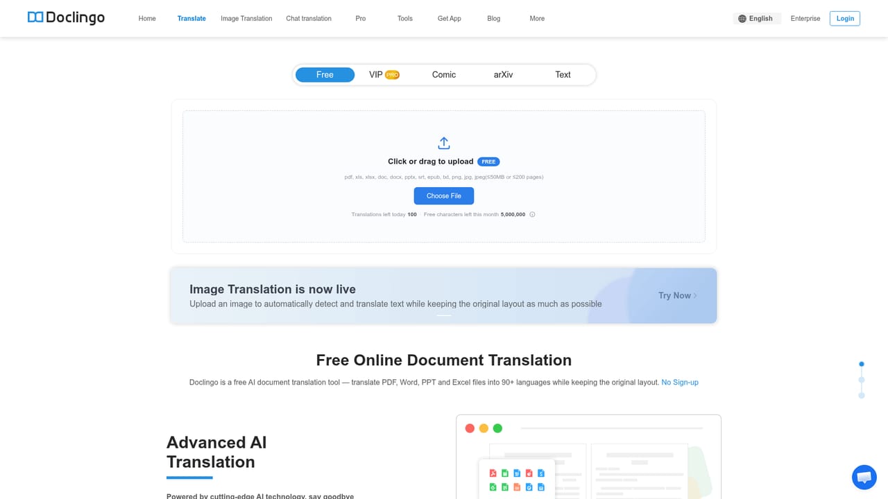 Doclingo — Upload your document
