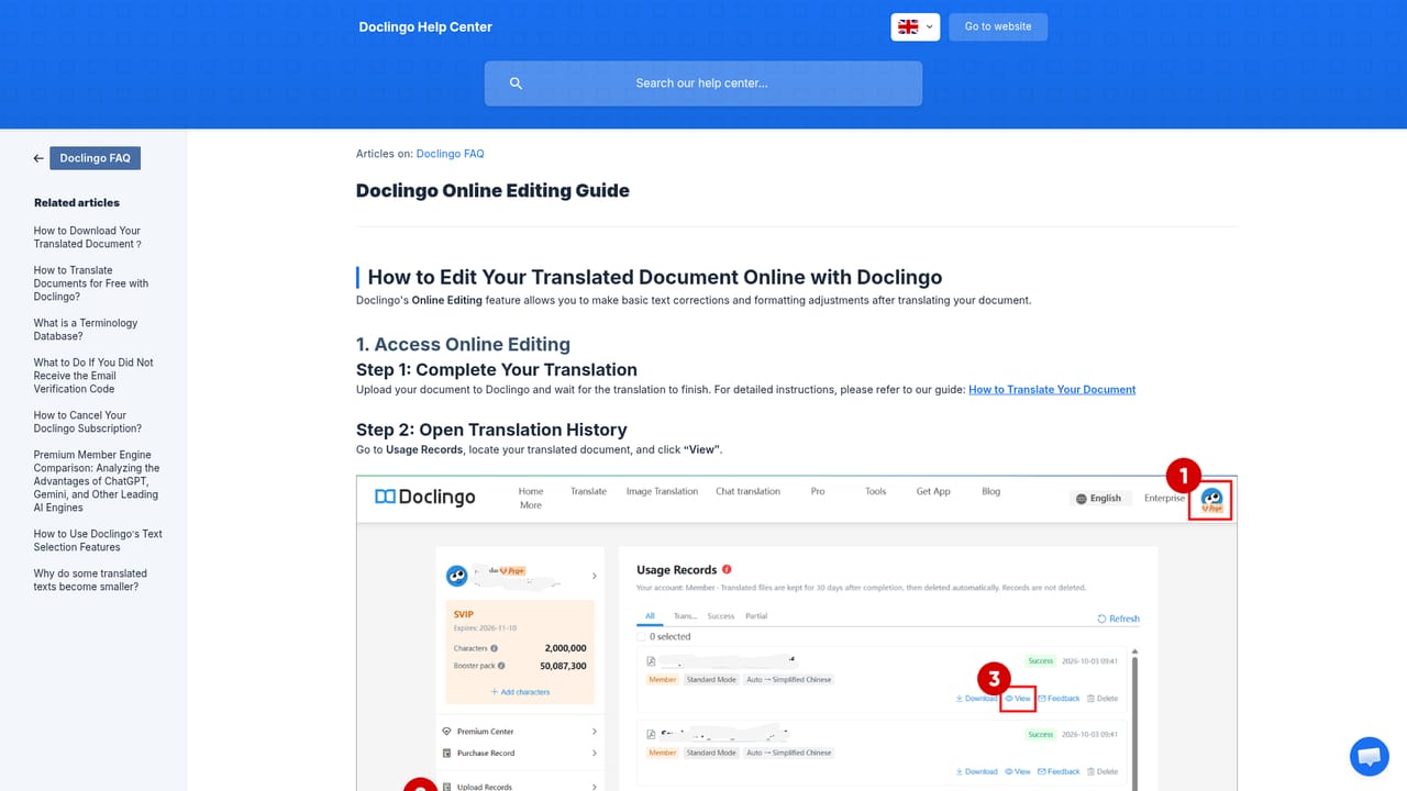 Doclingo — Edit and refine