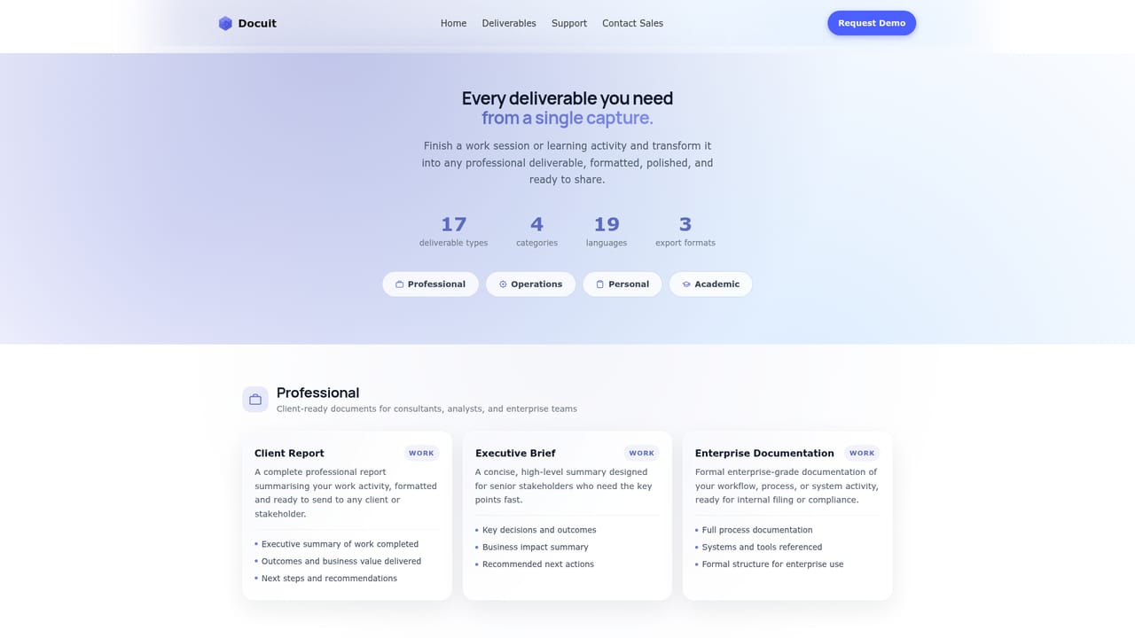 Docuit — Generate a deliverable