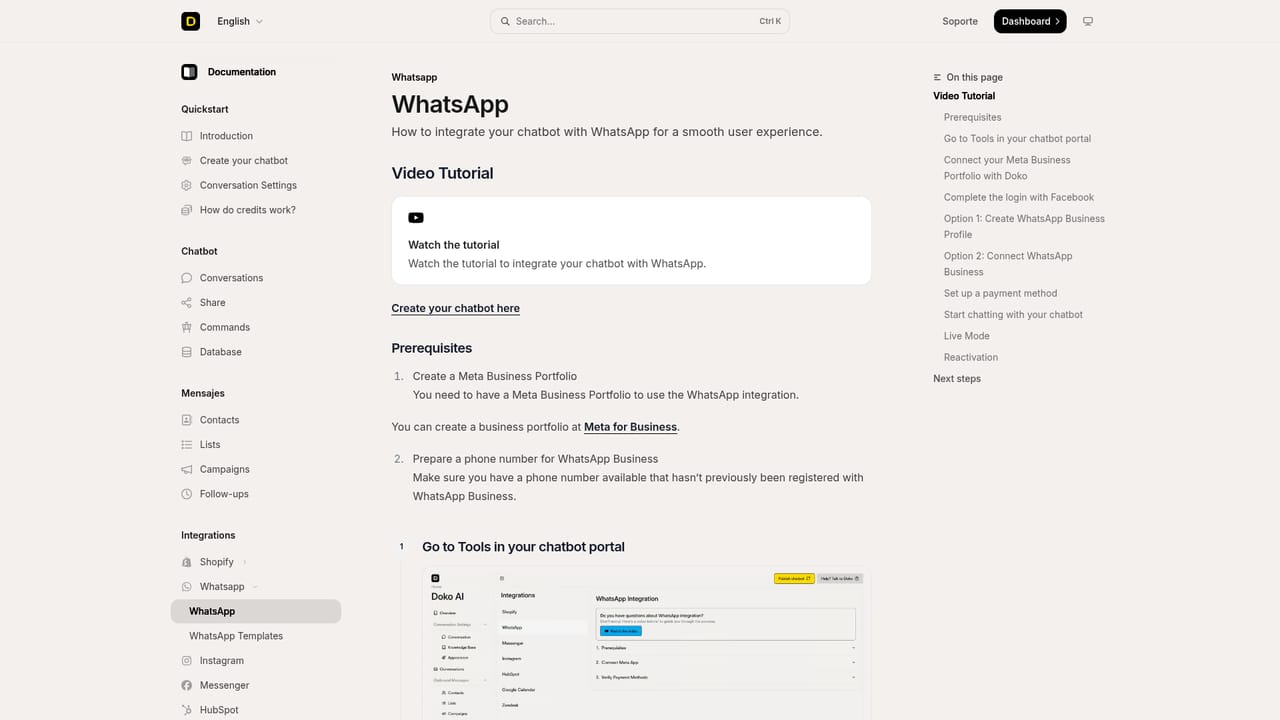 Doko AI — Connect your messaging channels