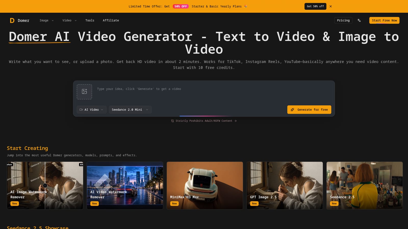 Domer — Open the video generator