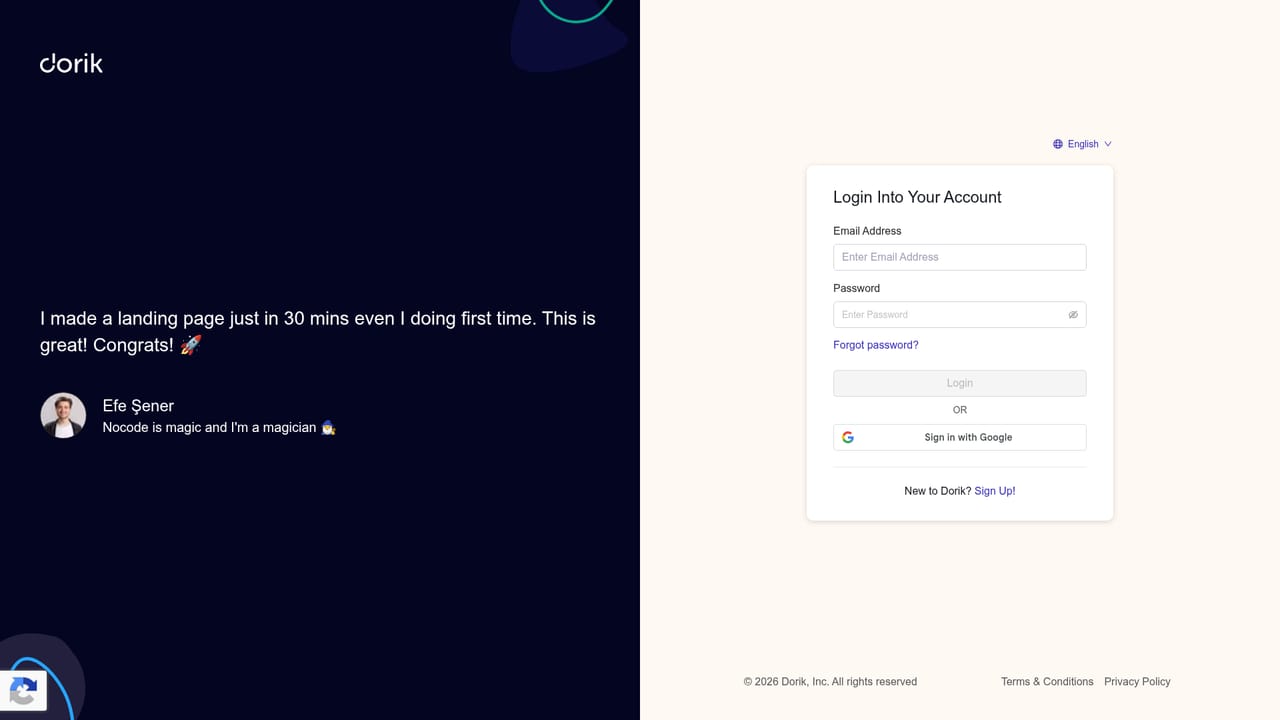 Dorik AI — Sign up without a card