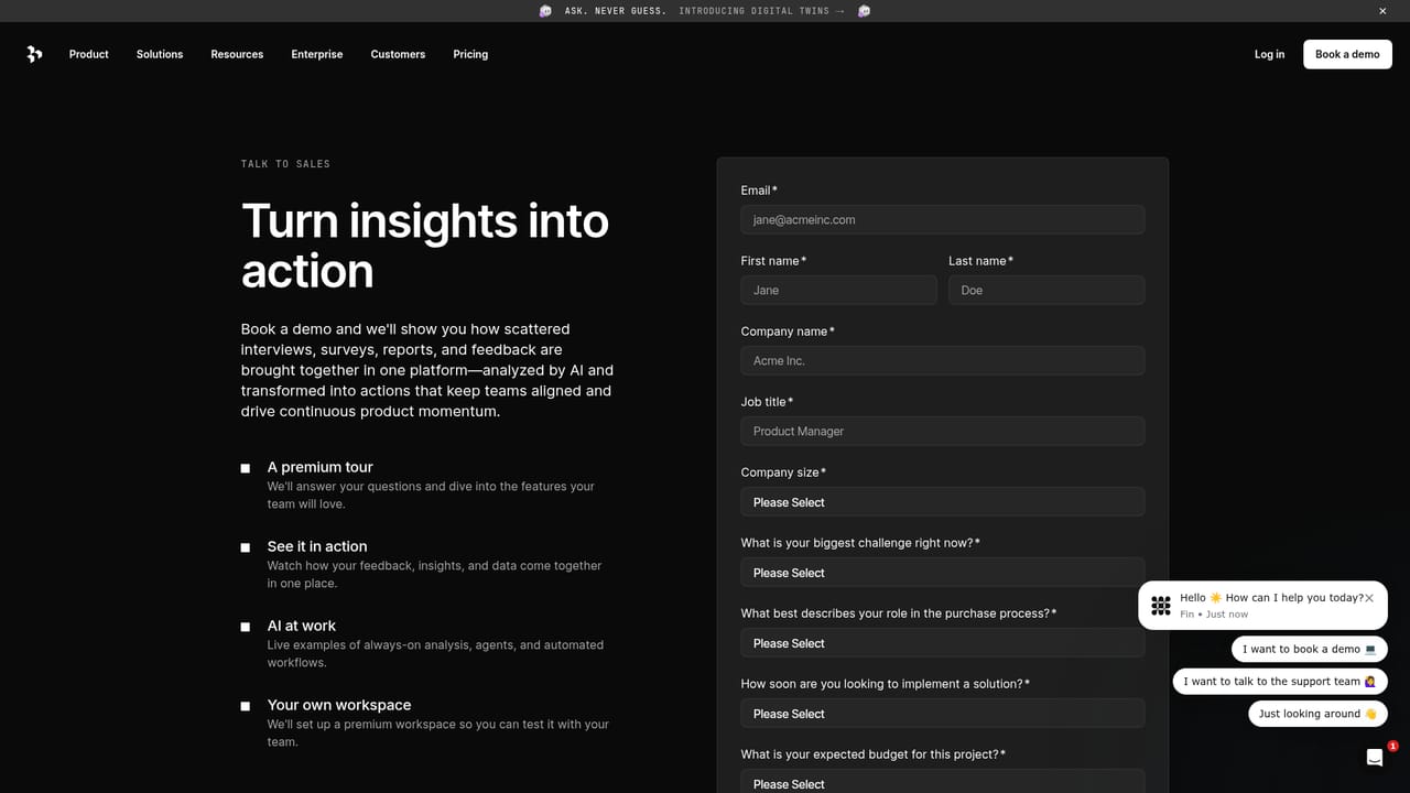 Dovetail — Book a demo and scope your use case