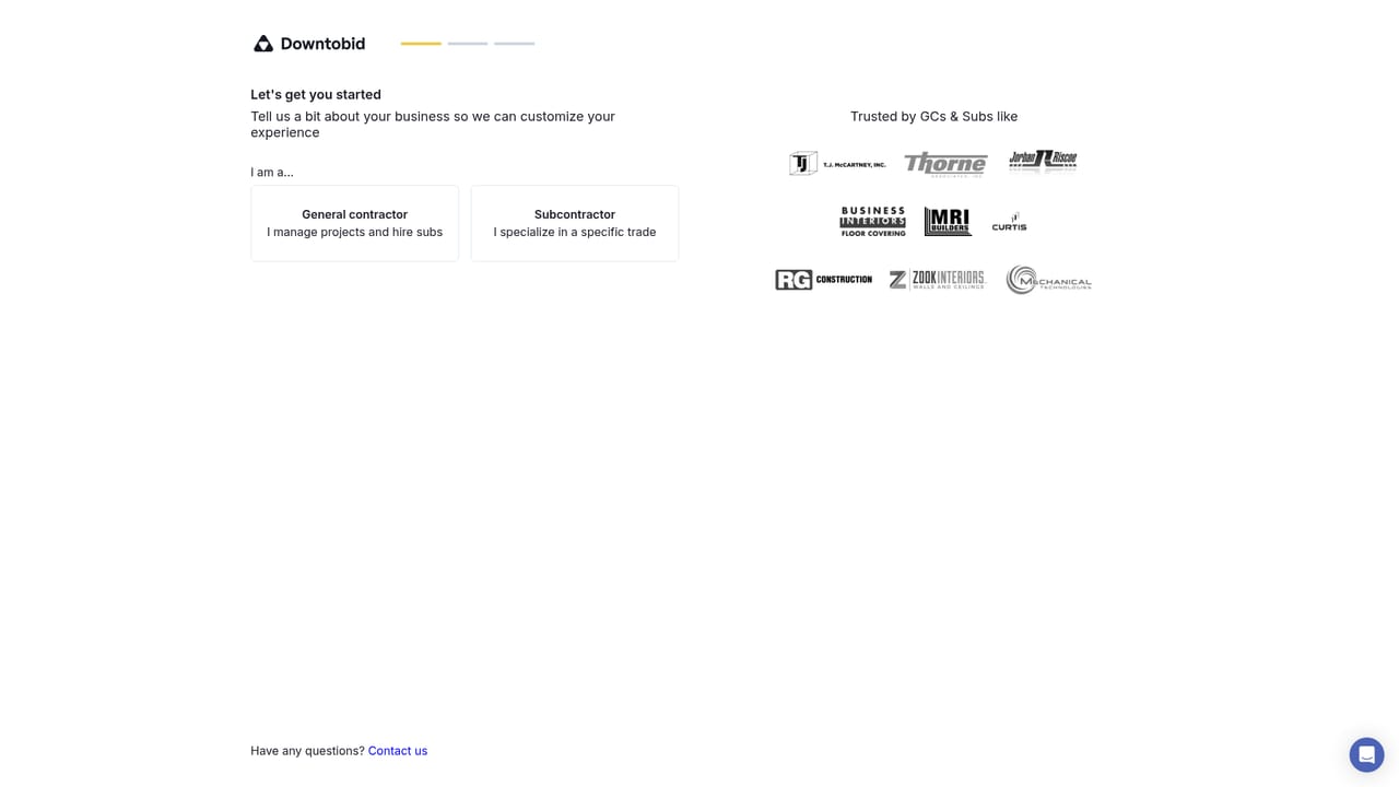 Downtobid — Start a free trial account
