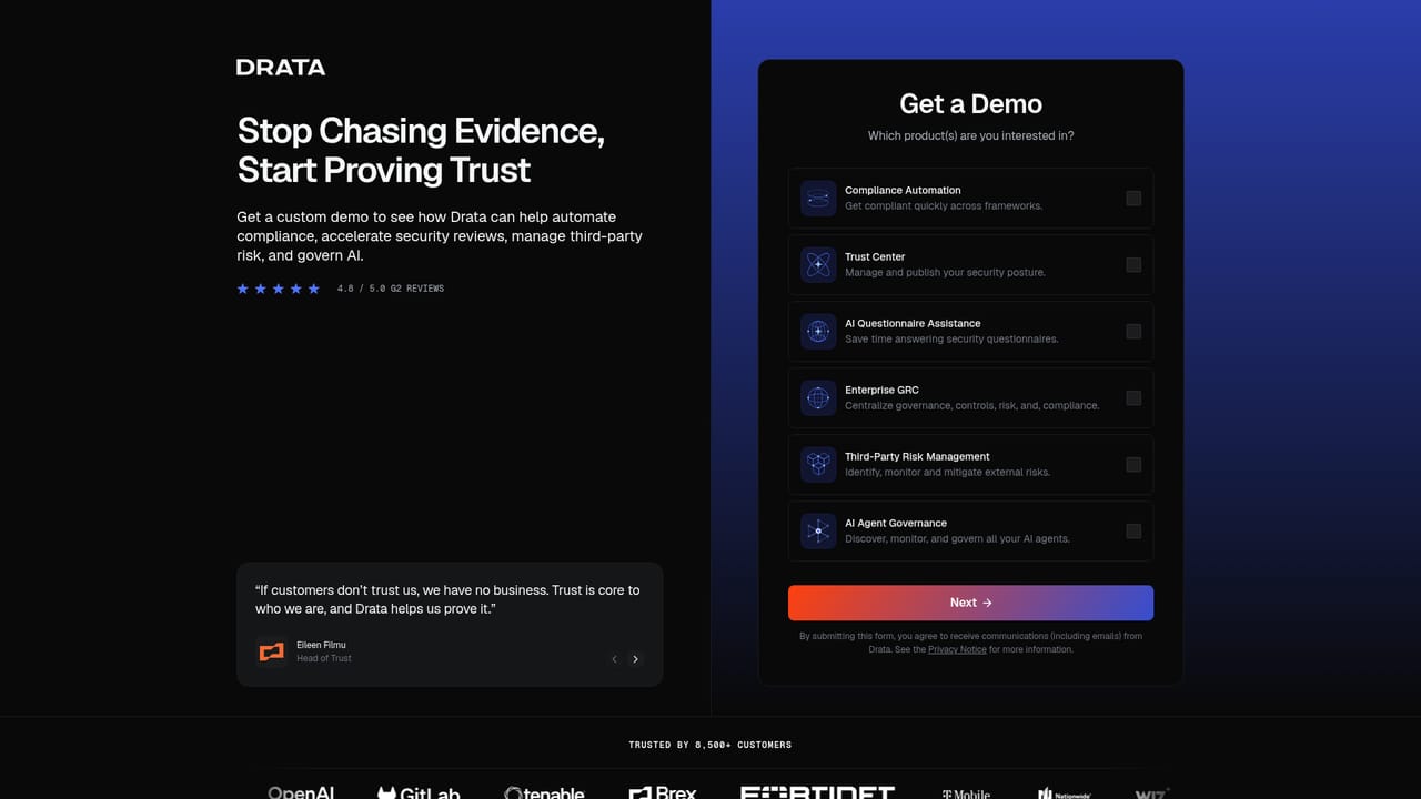 Drata AI — Book a demo