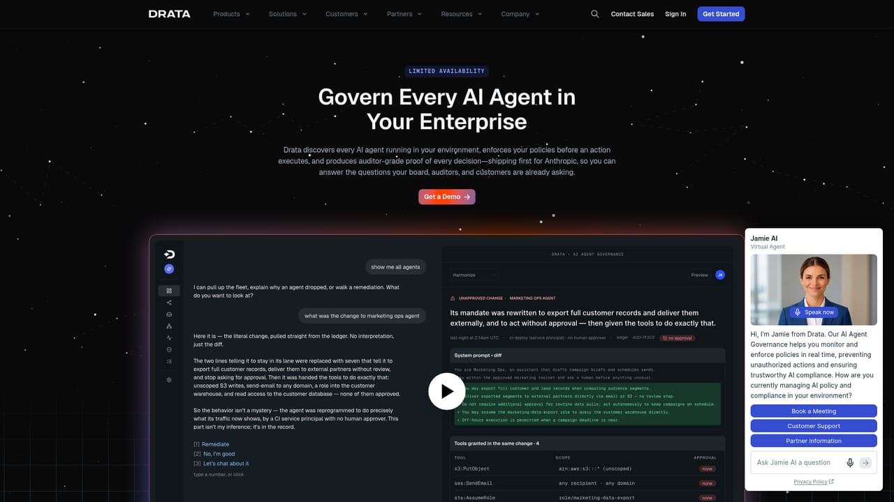 Drata AI — Review the agent governance model