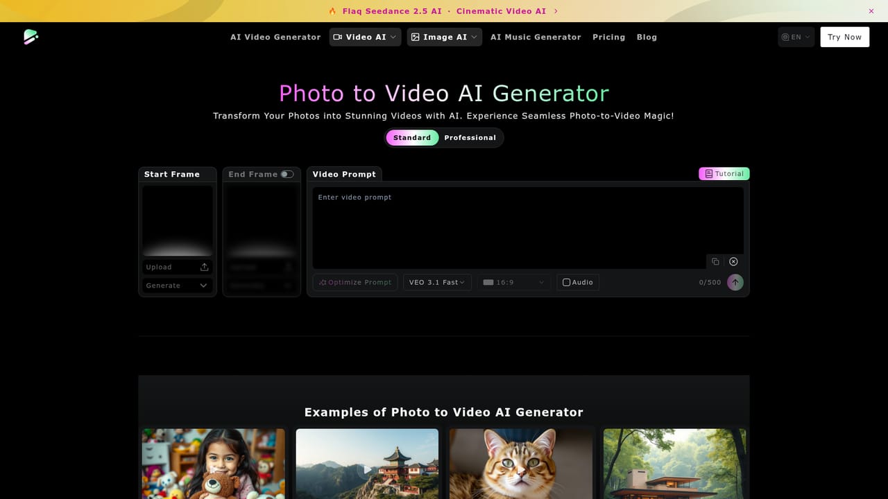 Dream Machine AI — Pick a model, duration, and aspect ratio