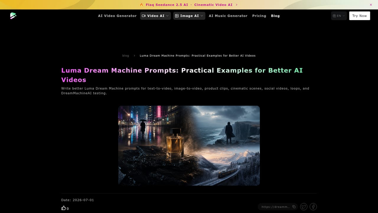 Dream Machine AI — Read the prompt guide for better clips