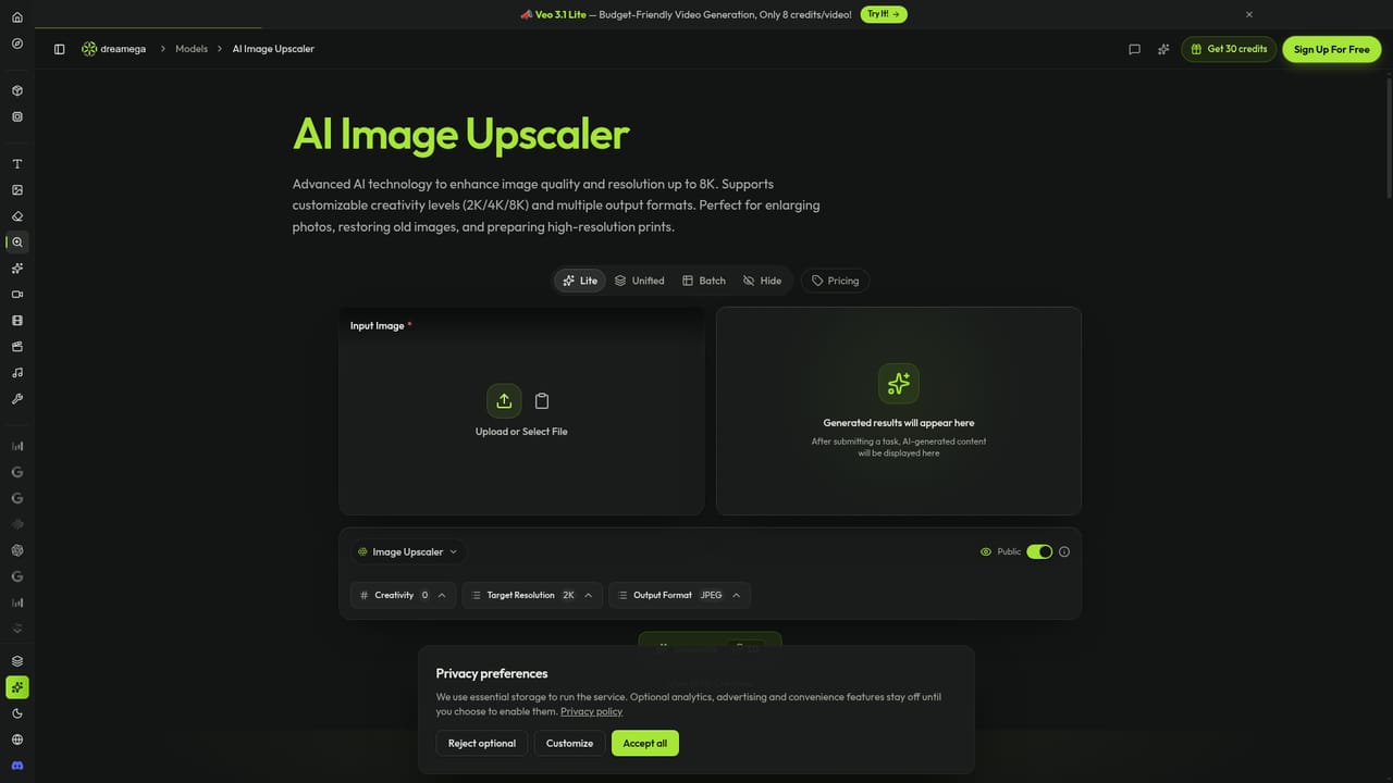 Dreamega AI — Refine with other image tools