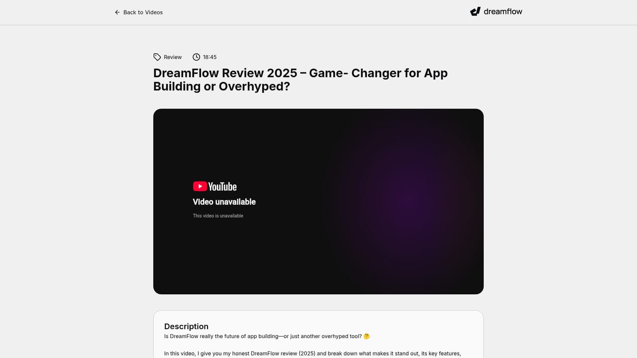 Dreamflow — Watch the walkthrough or read the docs