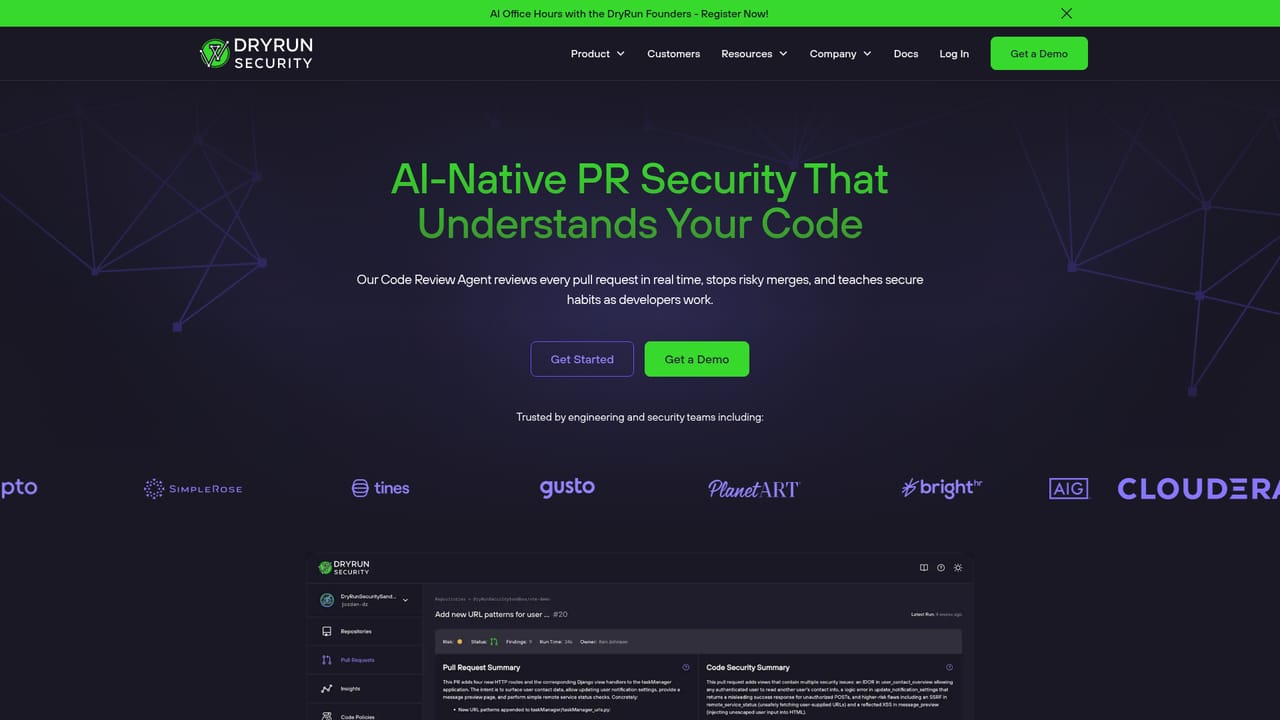 DryRun Security — Connect your code host and chat tools