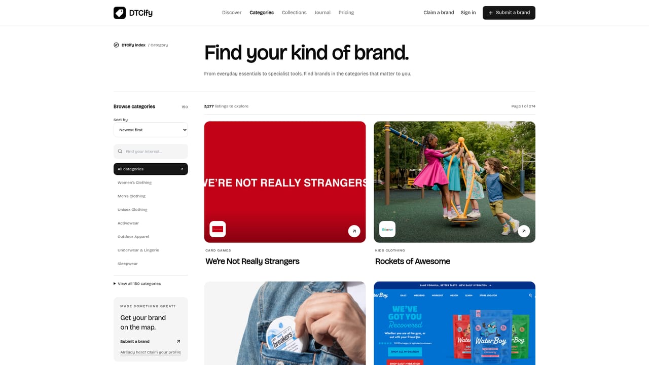 DTCify — Explore a category or collection