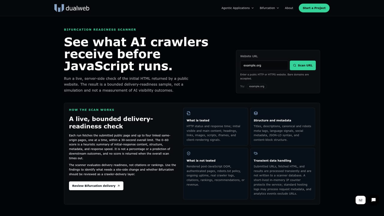 Dual Web — Run the scanner