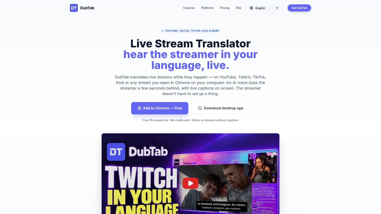 DubTab — Press Start and follow along
