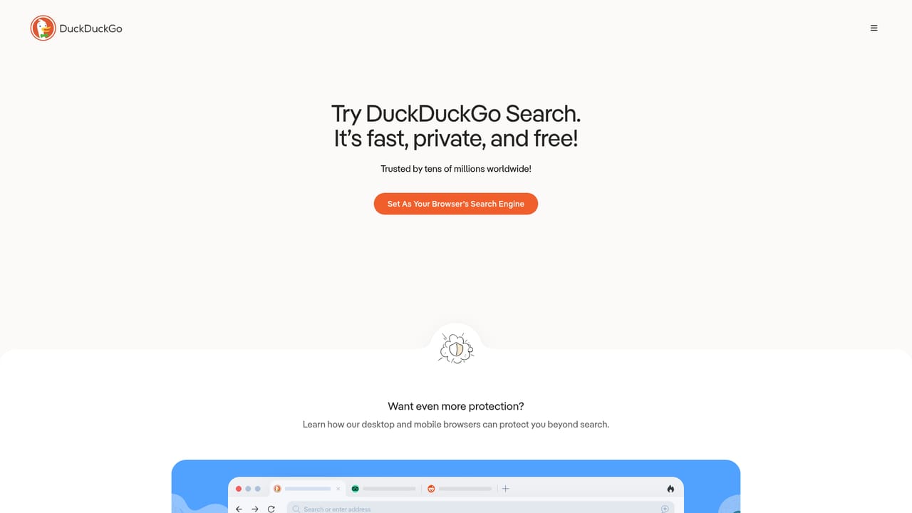 DuckDuckGo — Open Duck.ai and start a chat