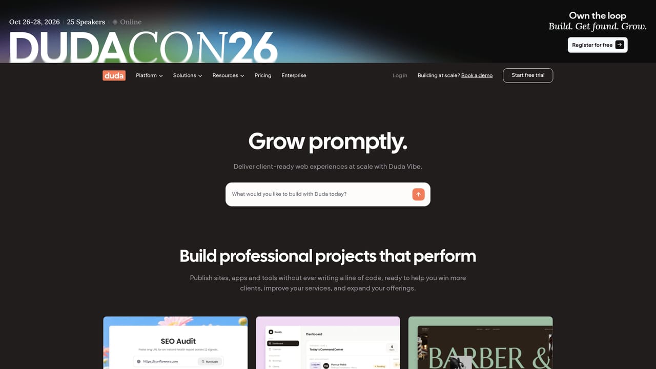 Duda — Generate the first site