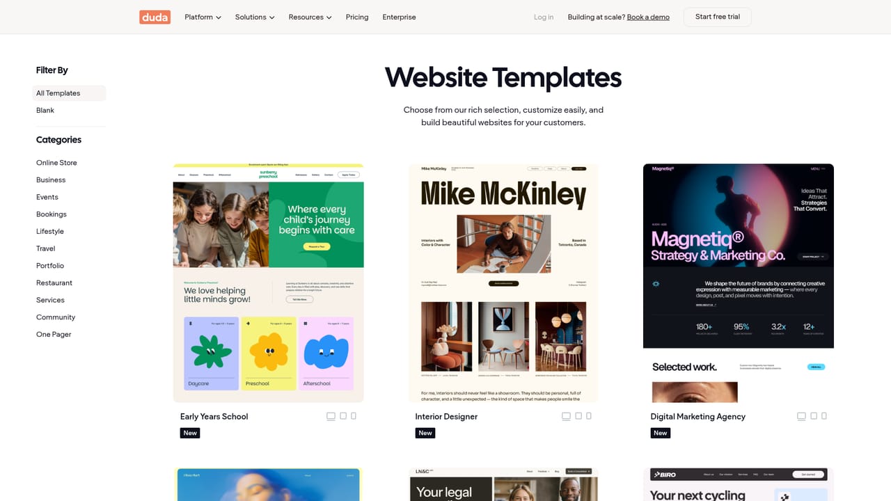 Duda — Apply brand and templates