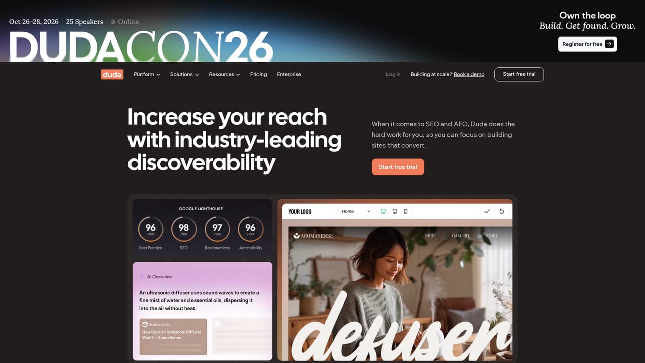 Duda — Turn on SEO and AI visibility