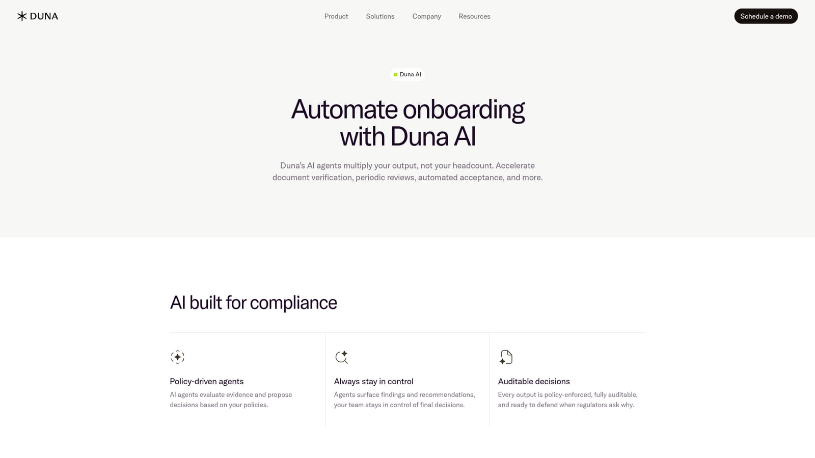 Duna — Review the AI product page