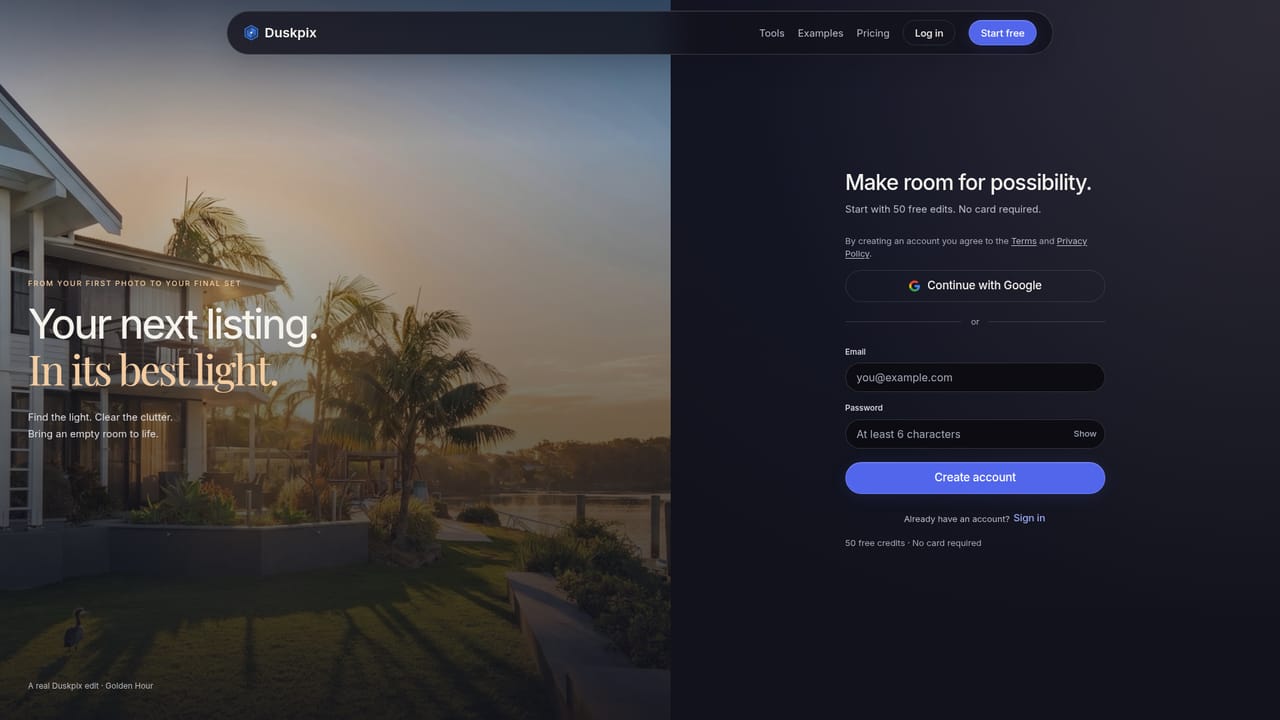 Duskpix — Create a free account