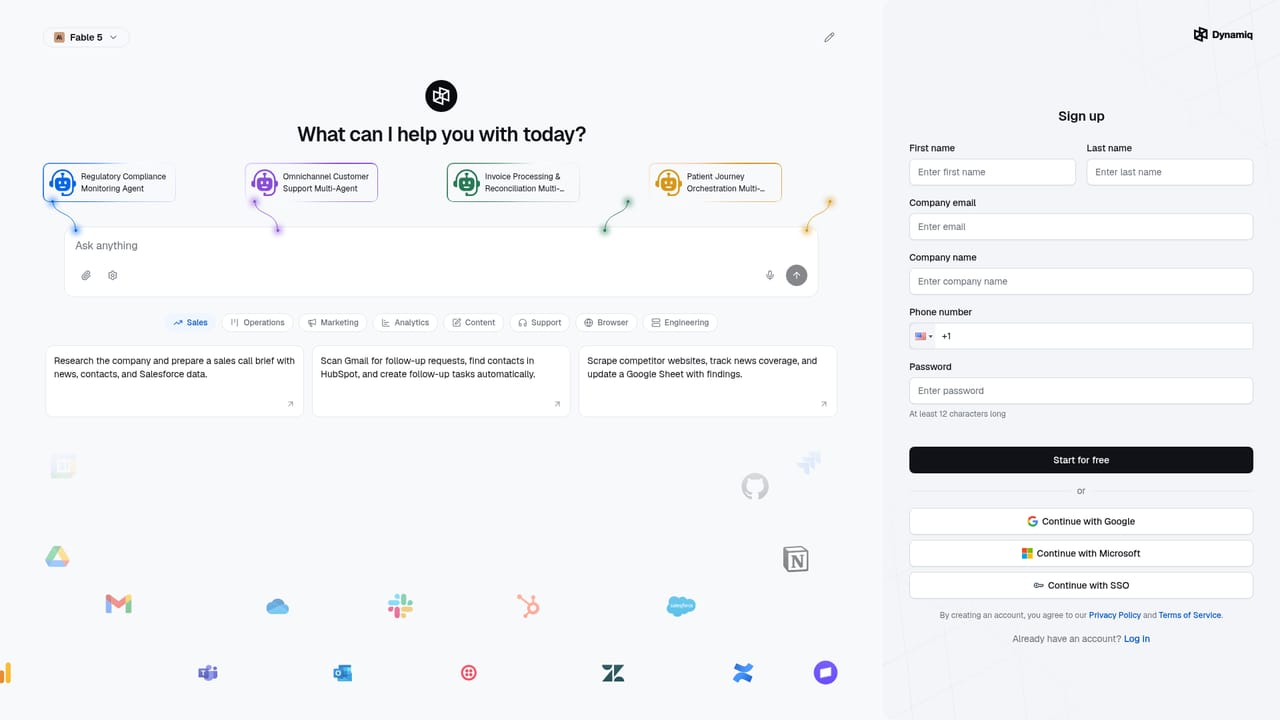 Dynamiq — Create a Dynamiq account
