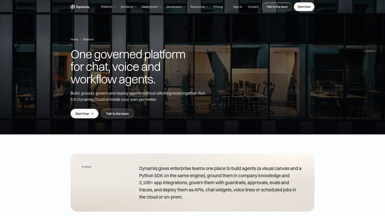 Dynamiq — Read the platform overview