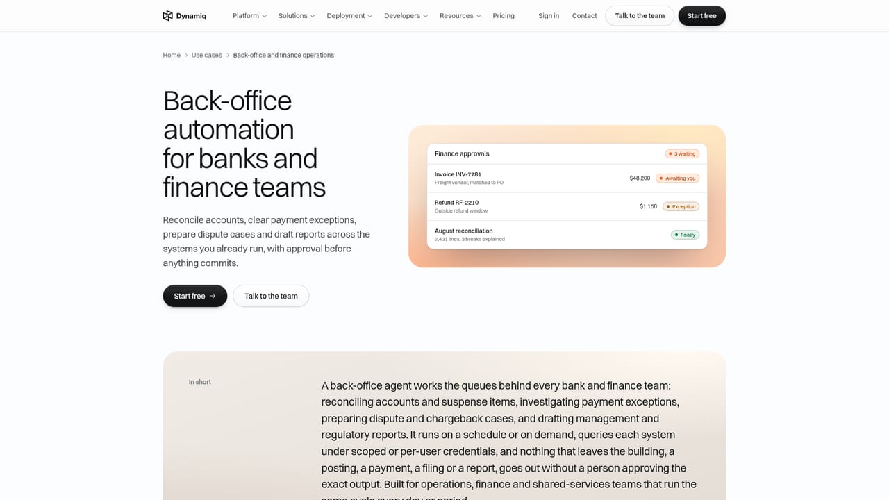 Dynamiq — Pick a use case blueprint