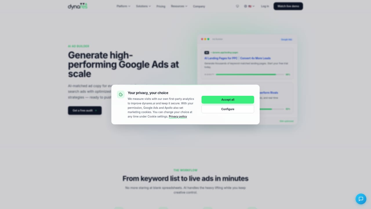 Dynares — Generate pages and ad copy