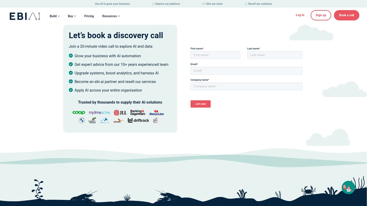 Ebi — Book a discovery call or sign up directly