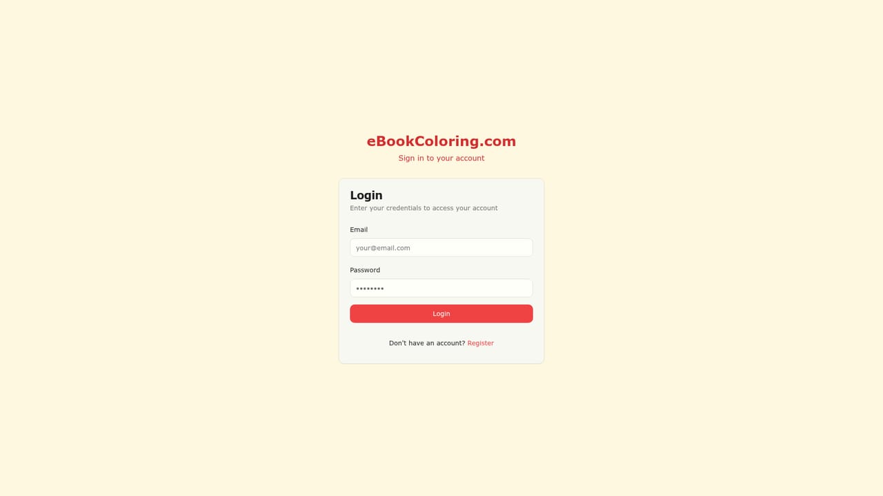 eBookColoring — Create an account or sign in