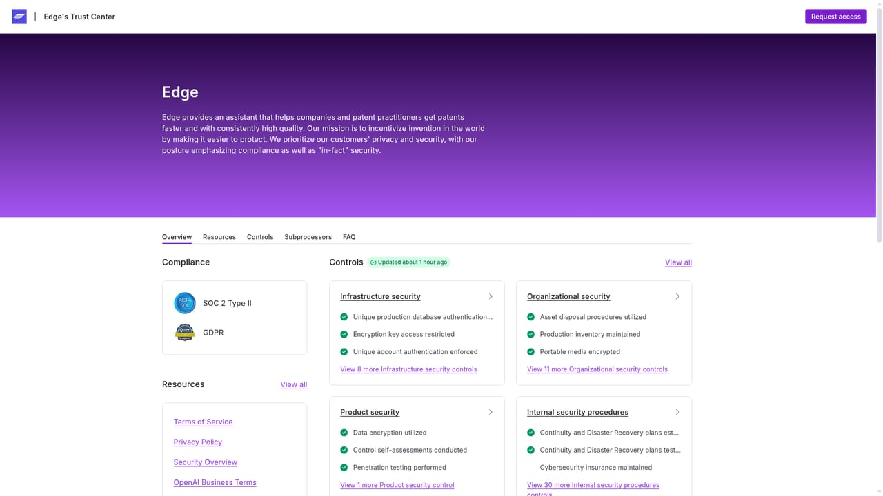 Edge — Check the trust and security documentation
