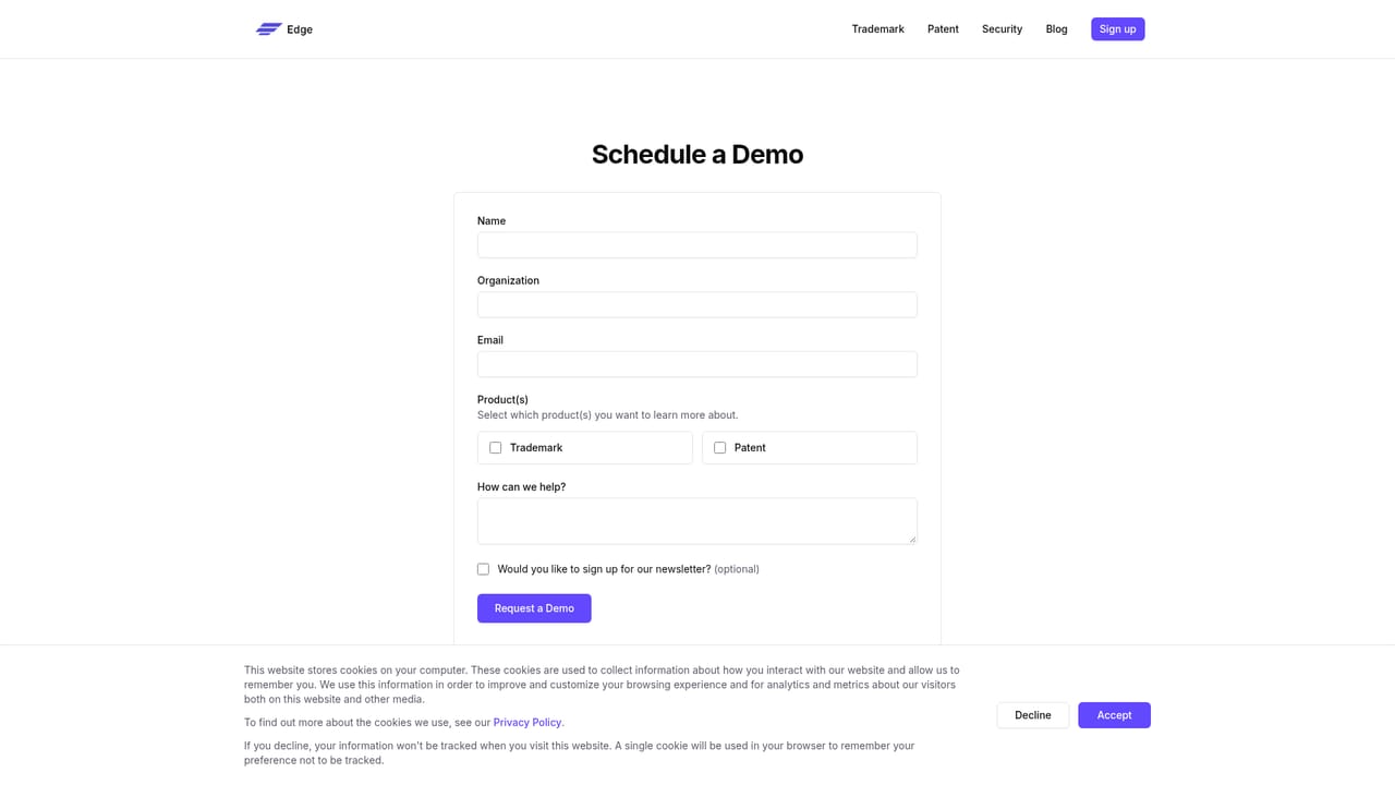 Edge — Request a demo with your own task