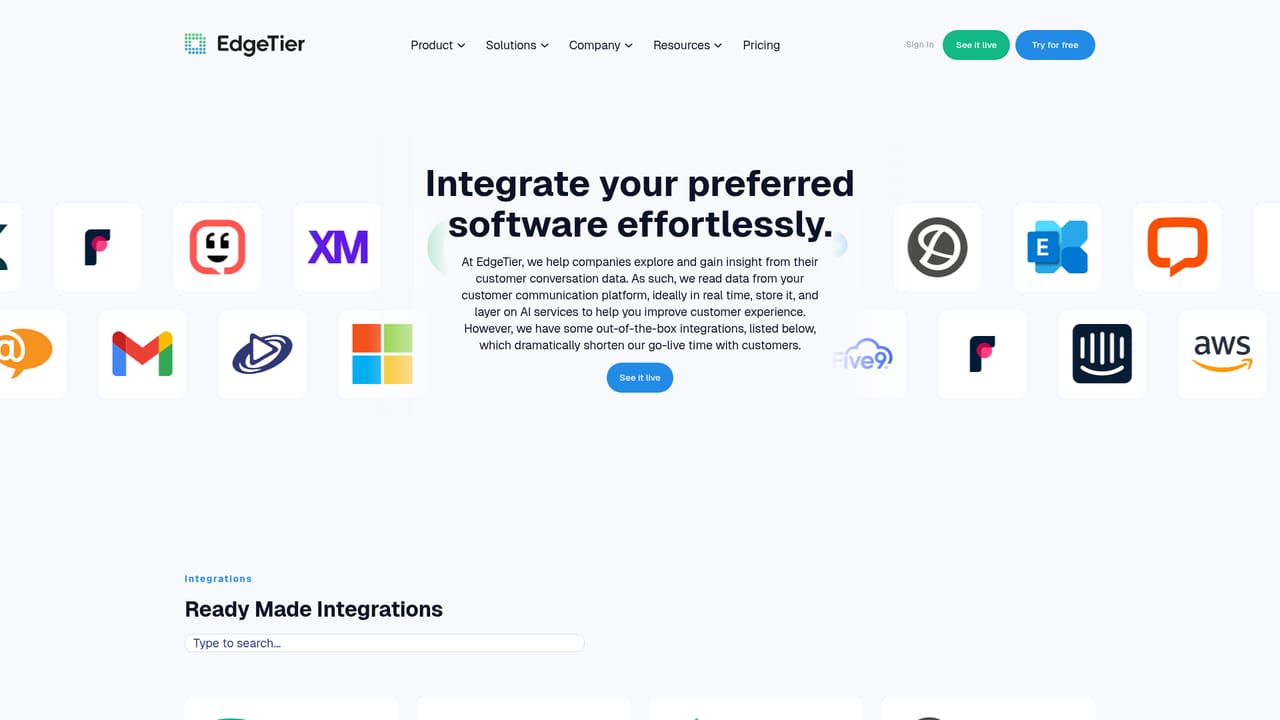EdgeTier — Connect your support stack