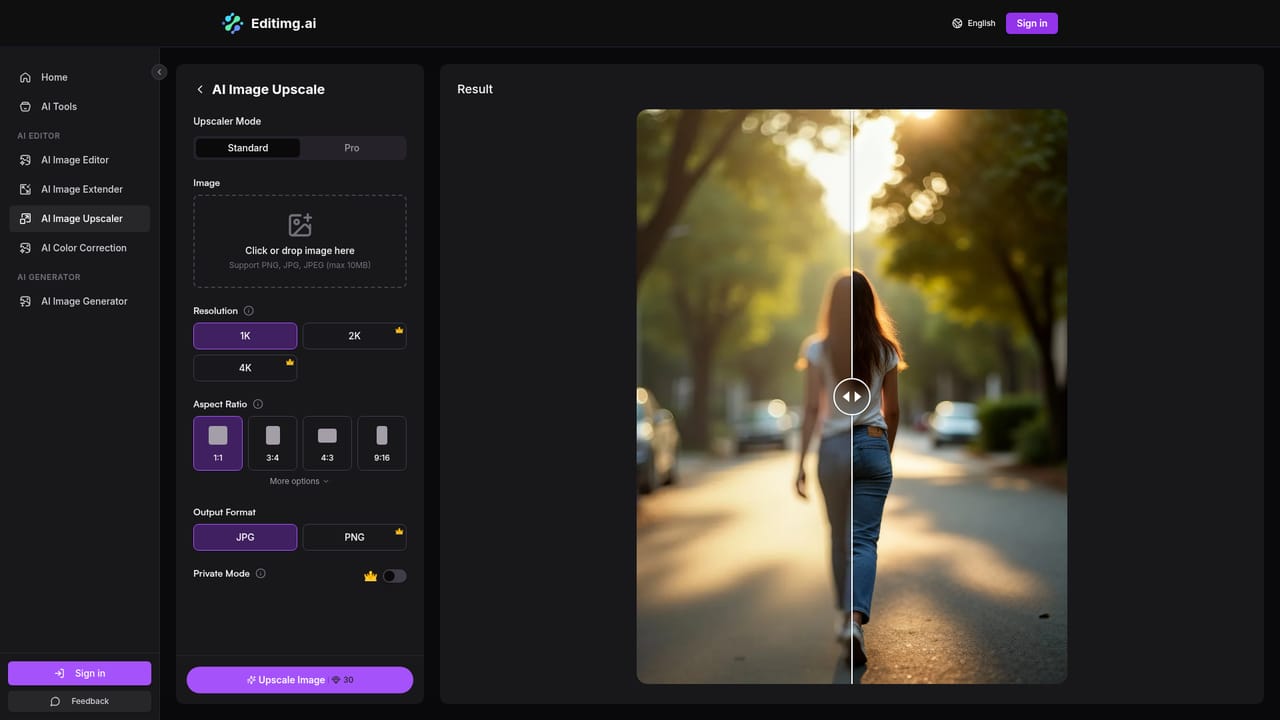 Editimg AI — Improve quality if needed