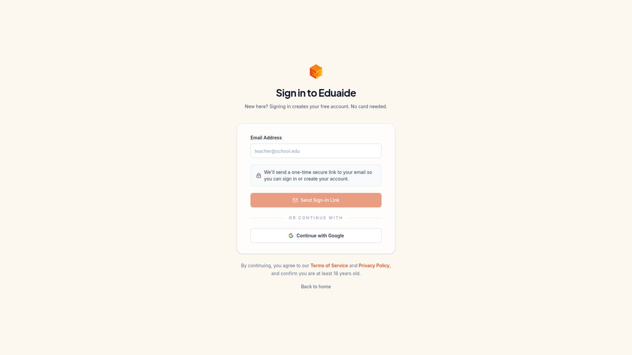 Eduaide — Create a free account